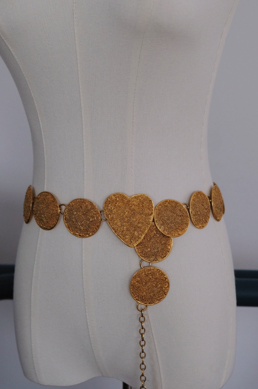 Yves Saint Laurent book piece YSL vintage gold coin chain necklace/belt