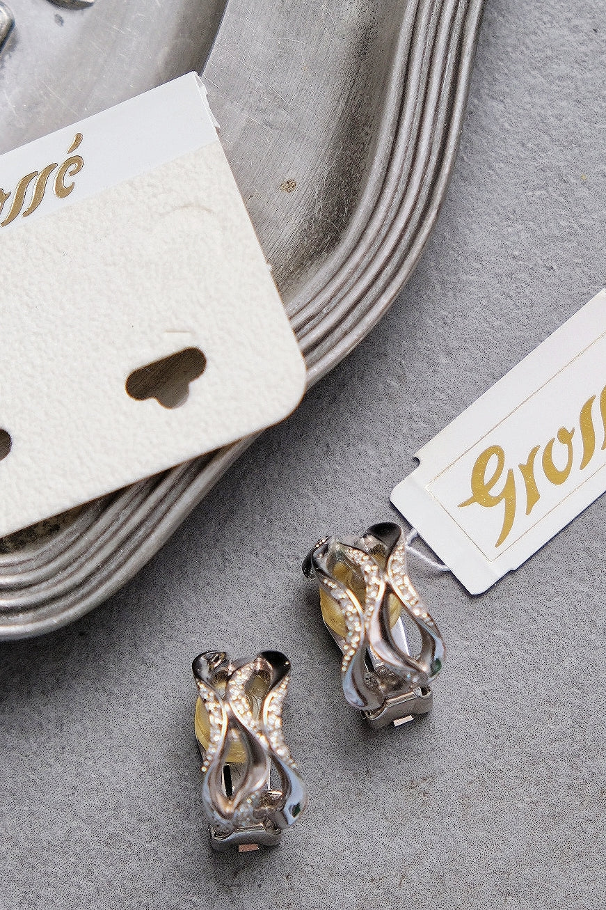 Henkel Grossé (Christian Dior) silver wreath Vintage Earrings Ear clips