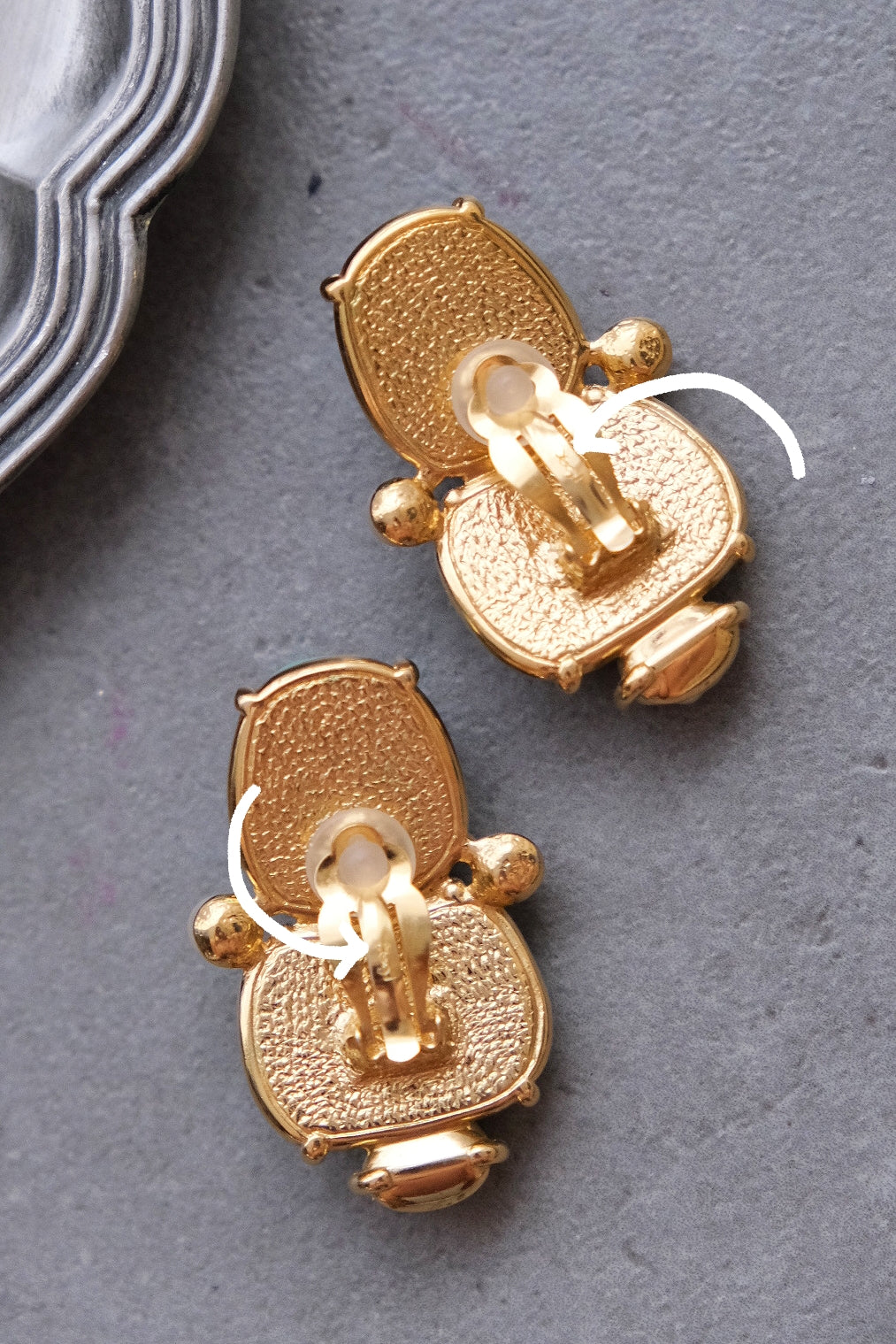 Yves Saint Laurent Bookpiece Turqoise Cabochon Earclips
