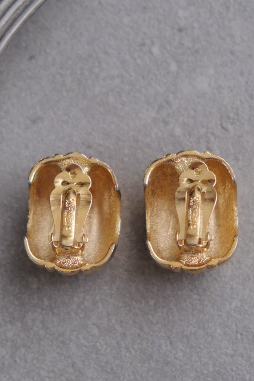 Givenchy Crystal Ear Clips French Vintage Earrings