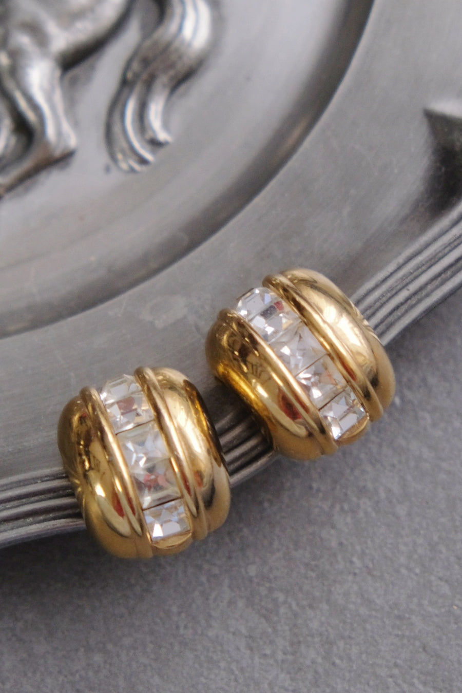 Givenchy Crystal Ear Clips French Vintage Earrings