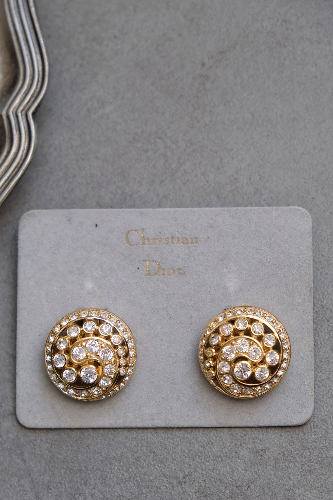 Christian Dior crystal Vintage Ear clips Earrings