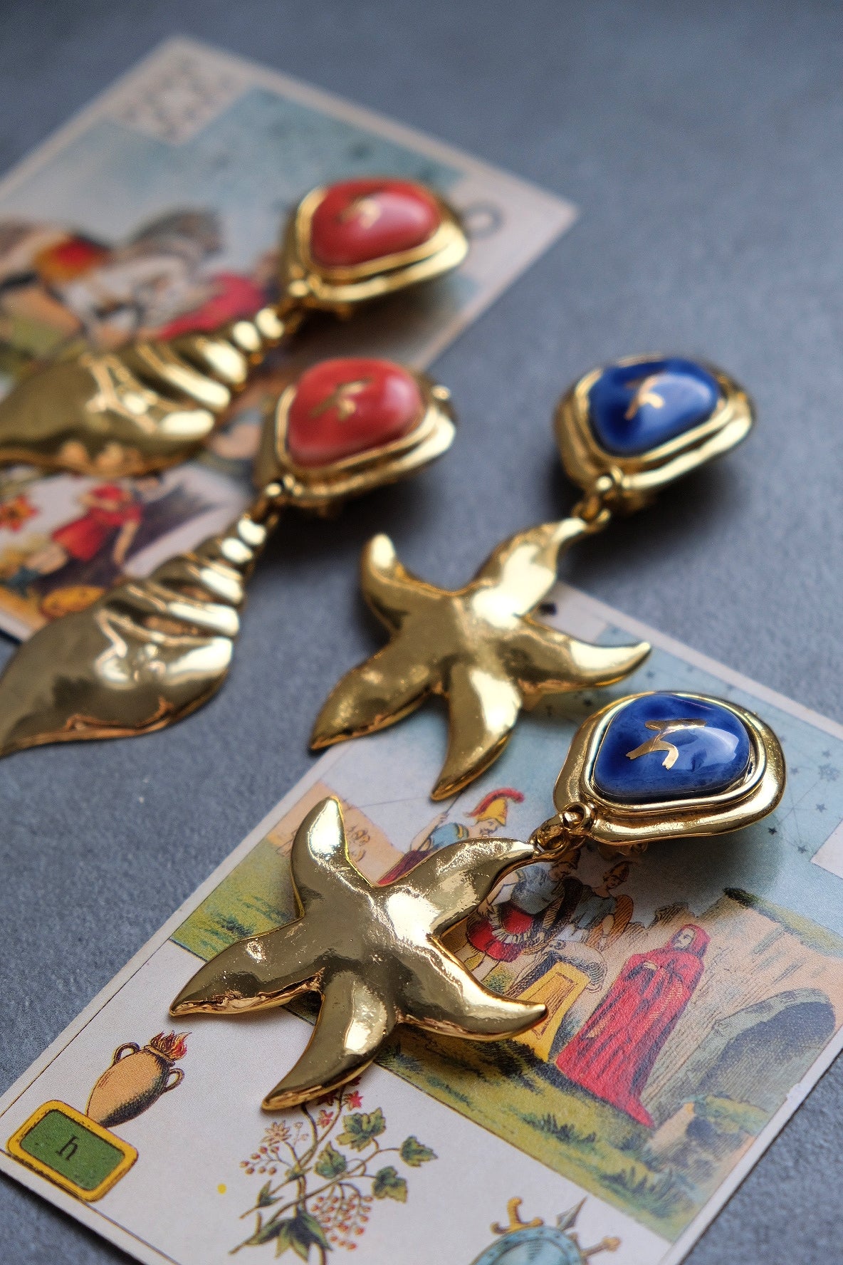 Edouard Rambaud Starfish / Seasnail Statement Vintage Ear clips Statemenr Earrings