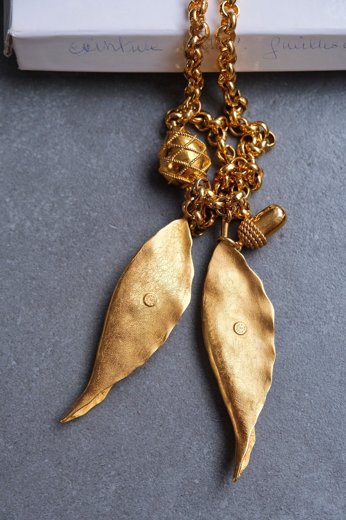 Carven Paris Statement leaf long necklace French Vintage necklace