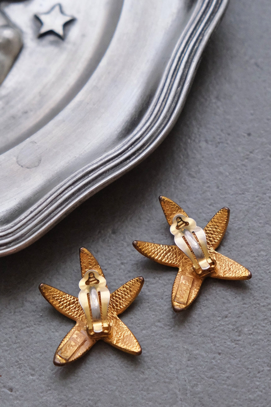 Yves Saint Laurent YSL vintage Starfish Earclips