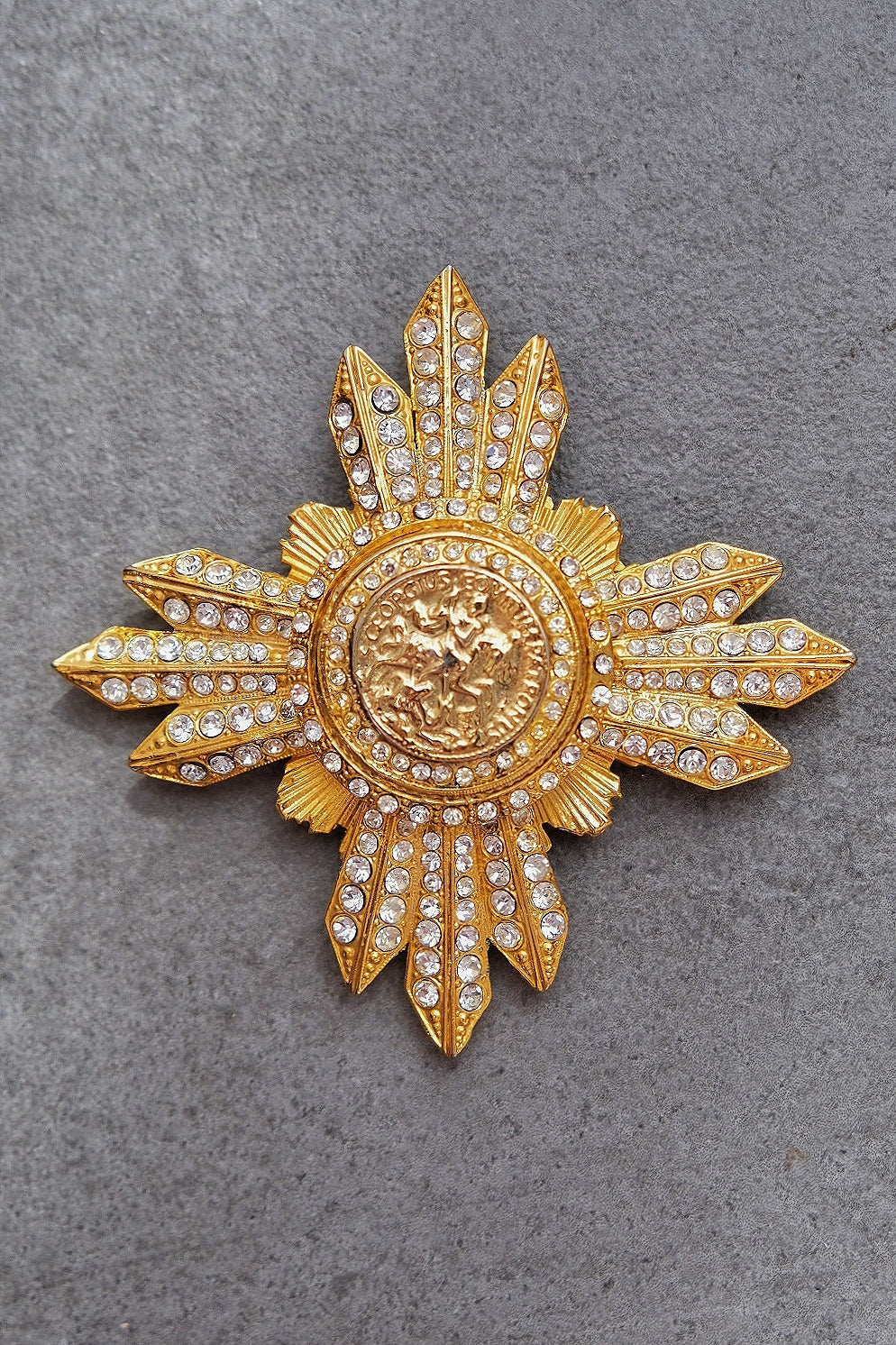 Gianfranco Ferré Maltese Cross Rome Coin Vintage brooch