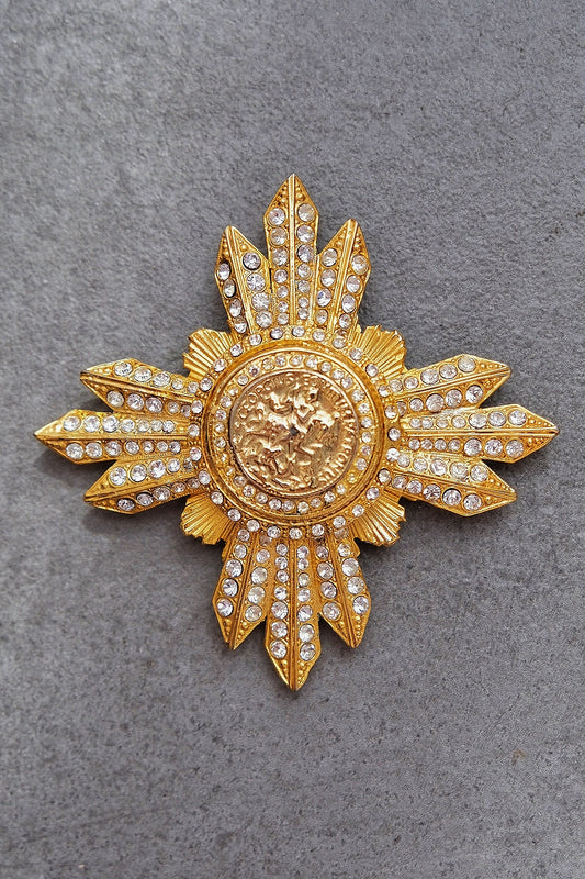 Gianfranco Ferré Maltese Cross Rome Coin Vintage brooch