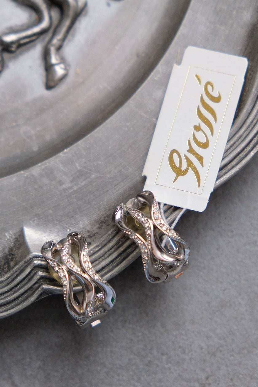 Henkel Grossé (Christian Dior) silver wreath Vintage Earrings Ear clips
