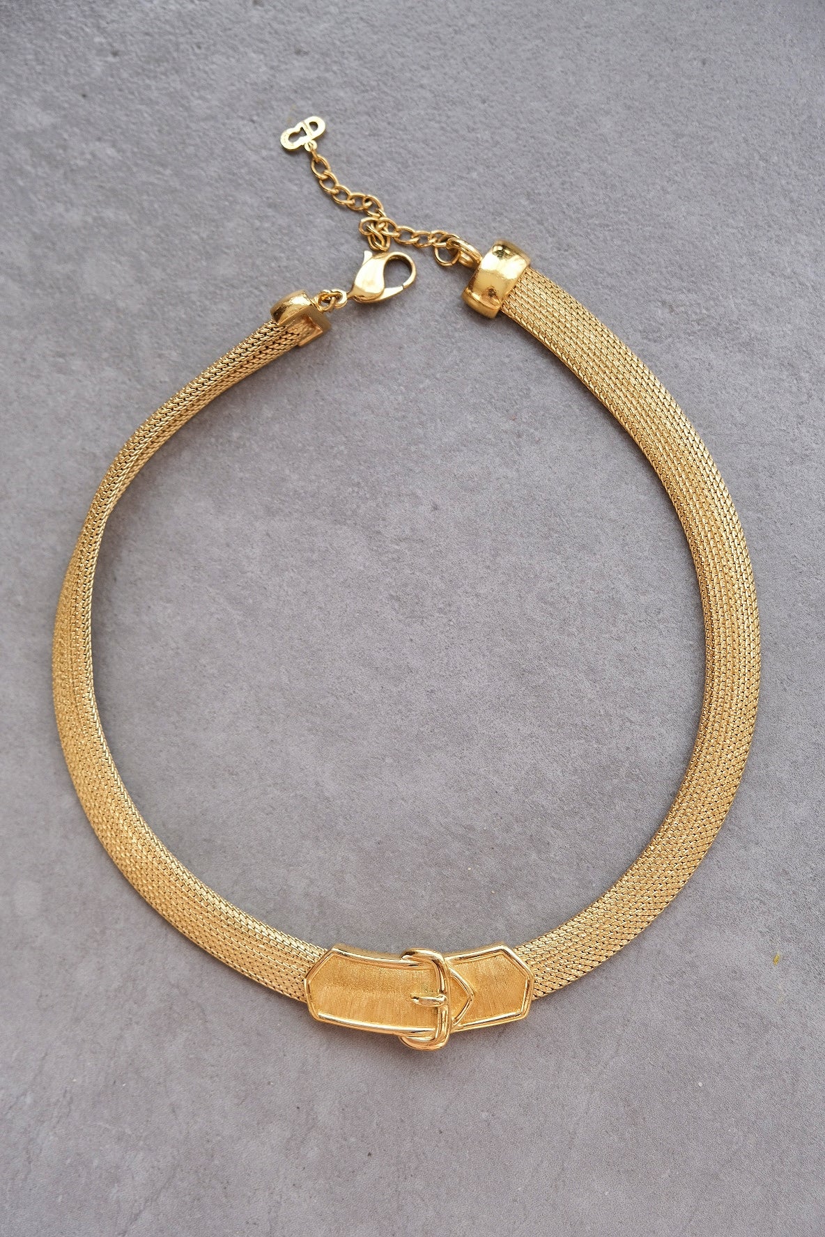 CHRISTIAN DIOR belt buckle chocker necklace French Vintage necklace