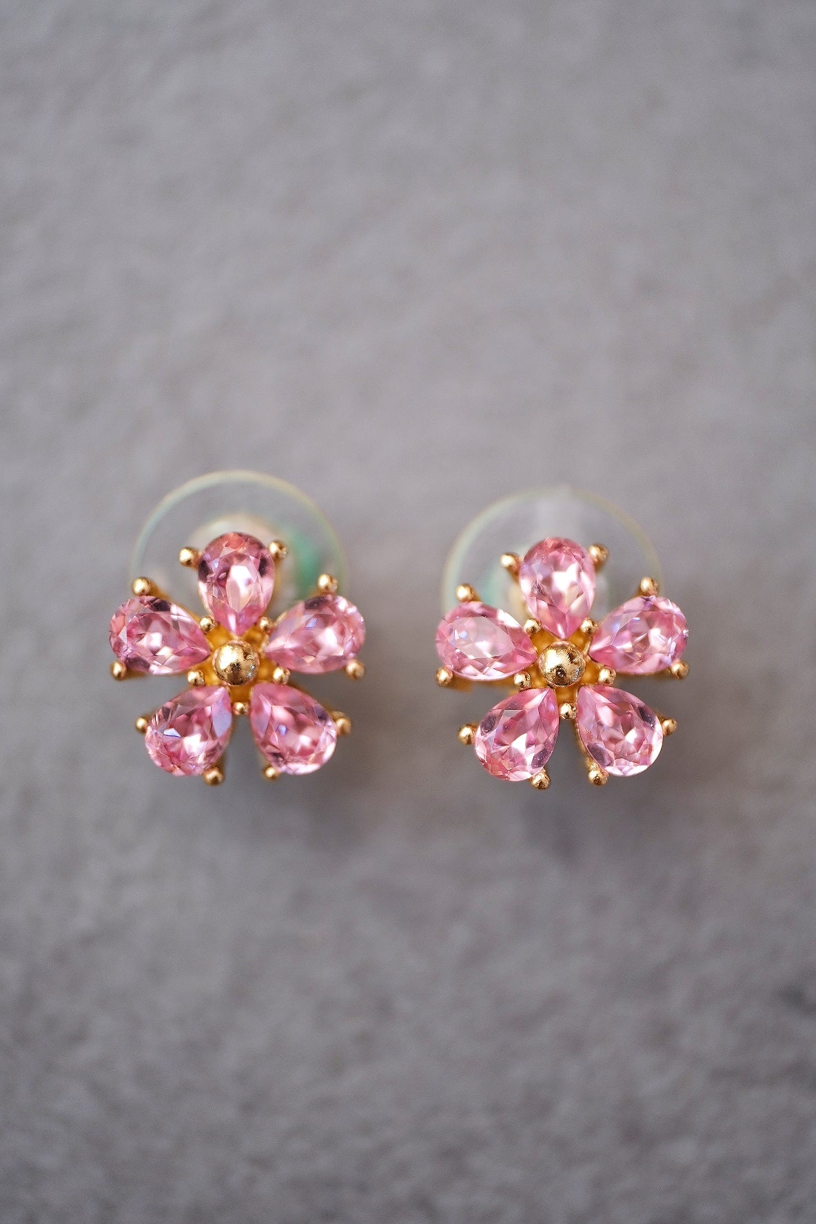 Christian Dior Bookpiece Pink Sakura Crystal Stud Vintage Earrings