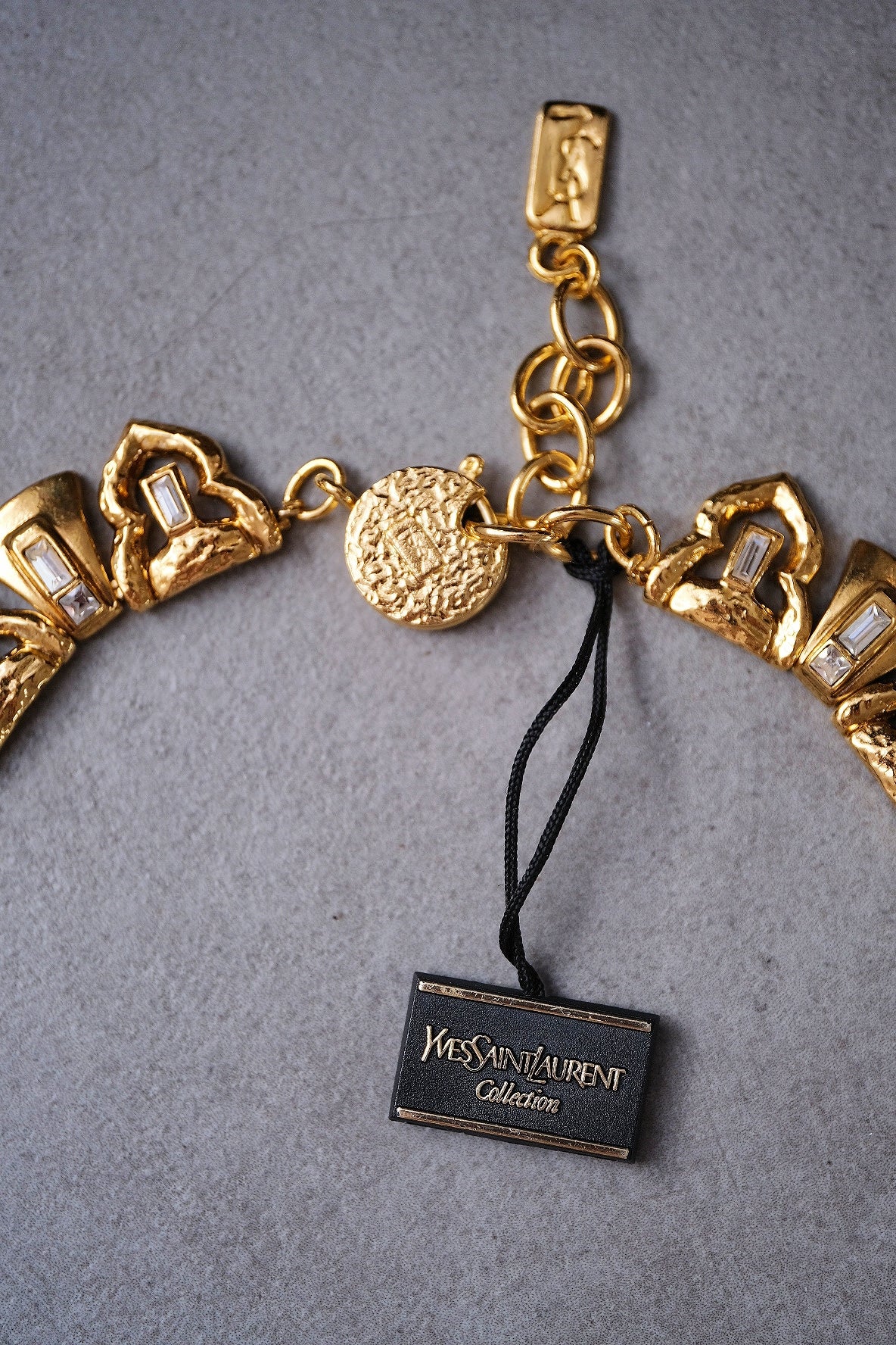 Yves Saint Laurent YSL vintage crystal collier chain necklace