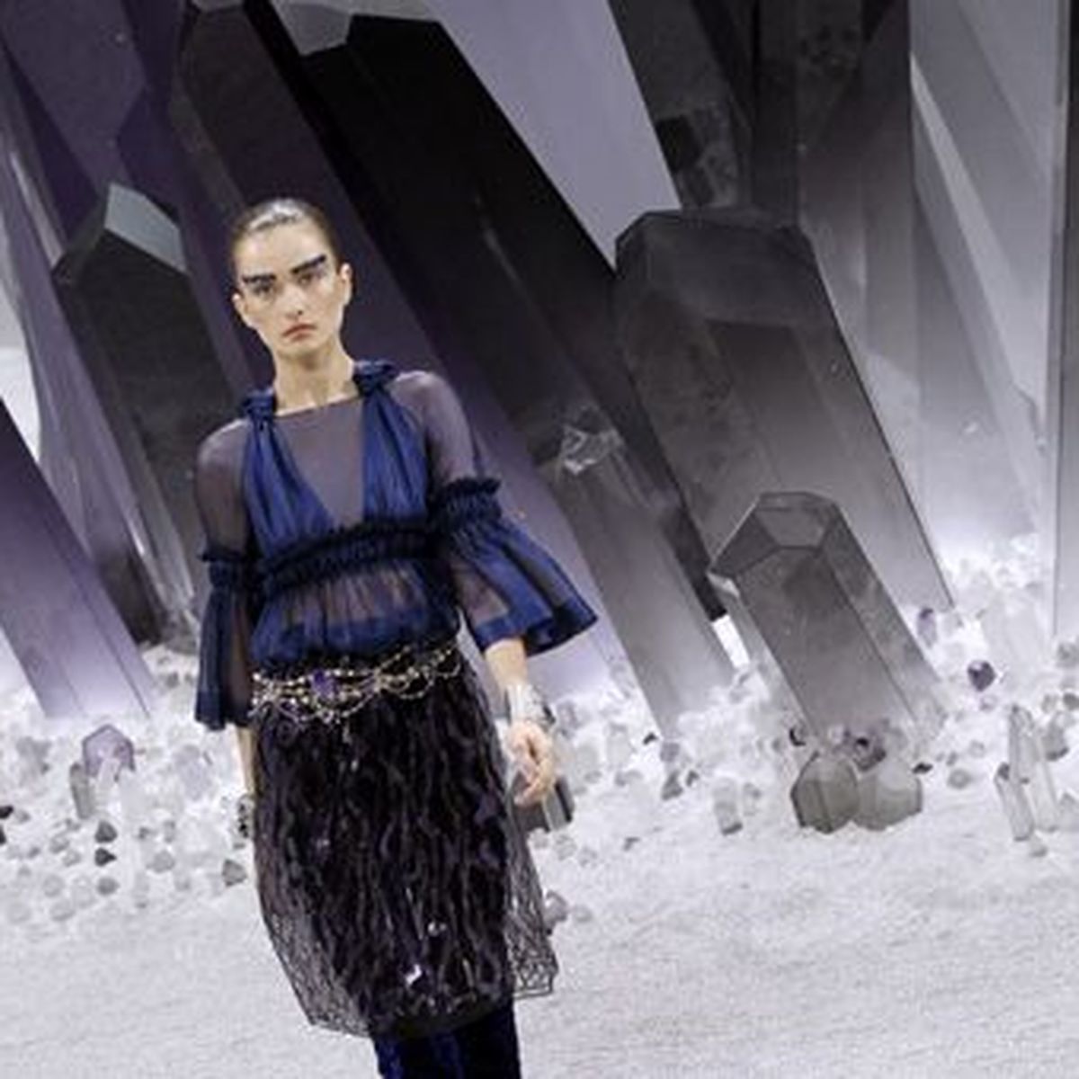 Chanel 2012 Fall/Winter Runway Agate Rock Crystal Necklace/Belt