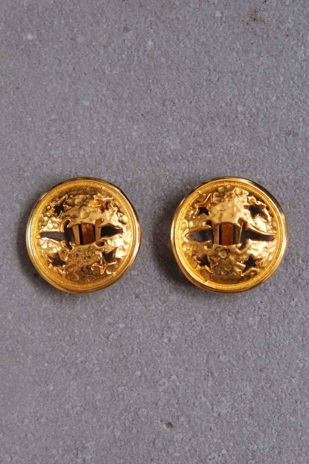 Céline Paris crocodile star earclips vintage earrings