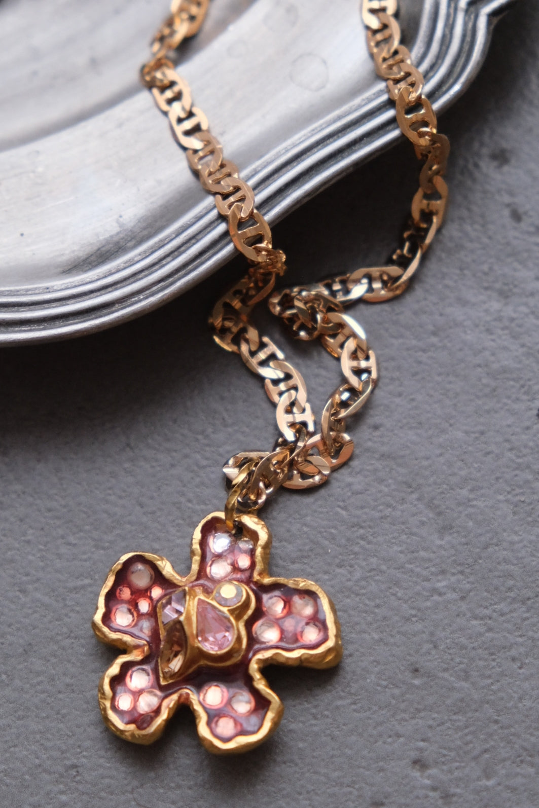 CHRISTIAN LACROIX Vintage Flower Chain Necklace