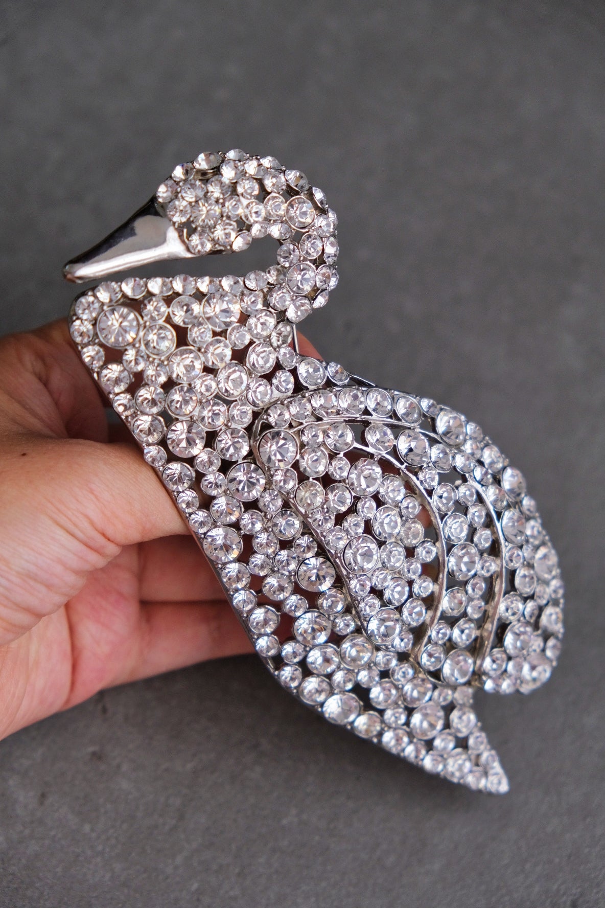 SONIA RYKIEL statement massive Vinatge Swan Brooch Pin