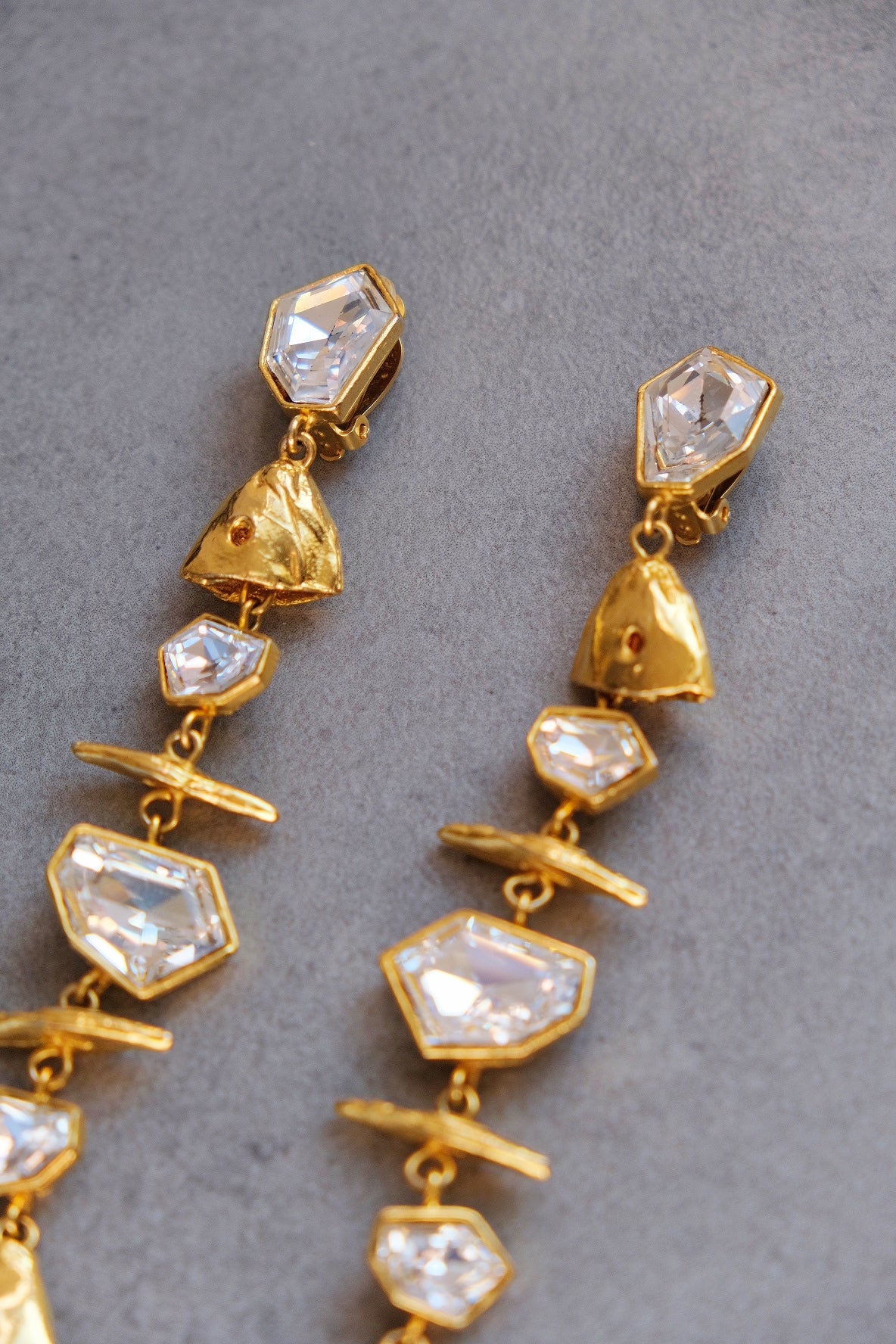 Yves Saint Laurent YSL vintage Fish Bone Earclips Statement earrings