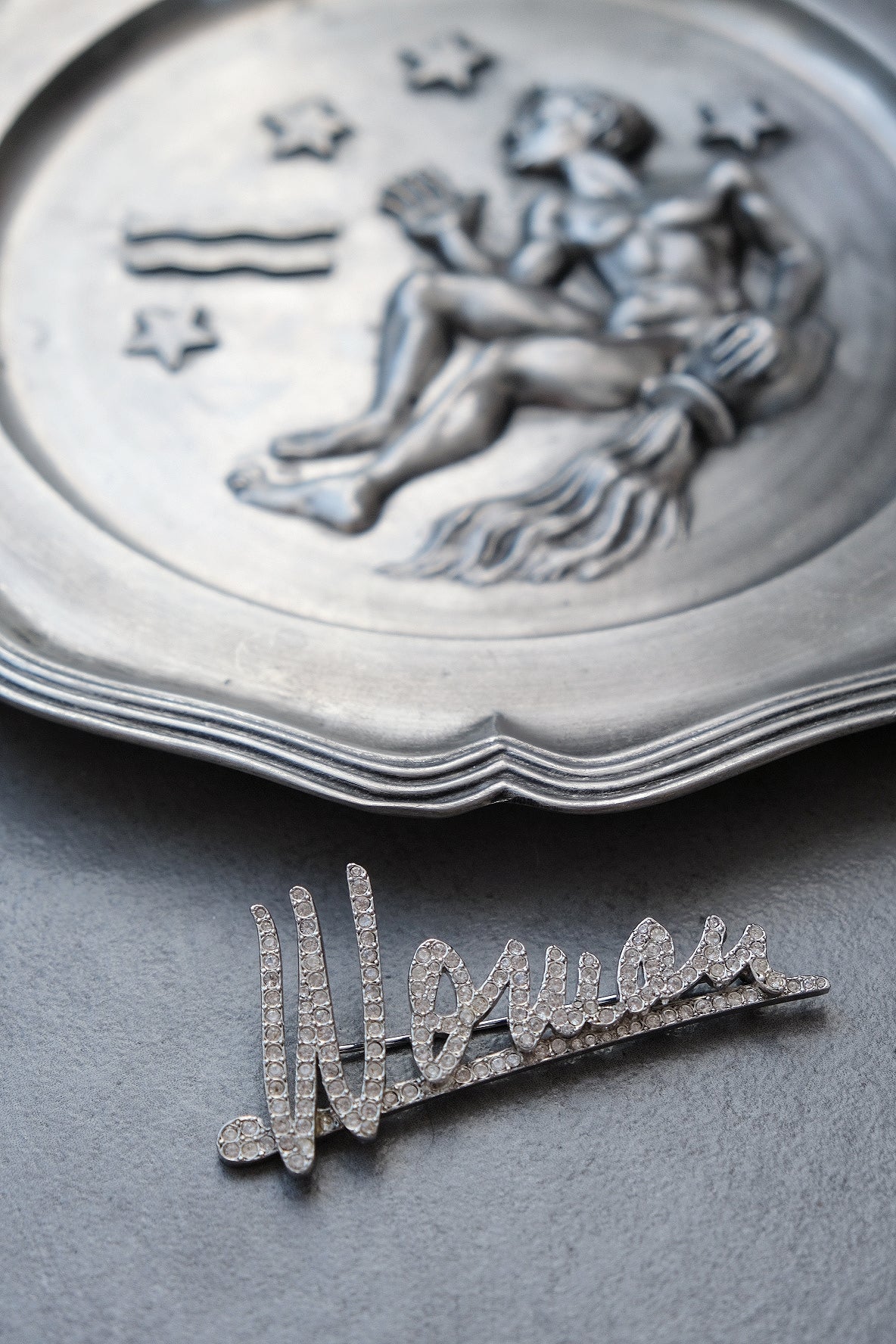 RESERVED SONIA RYKIEL "Woman" cursive font Vinatge Brooch Pin