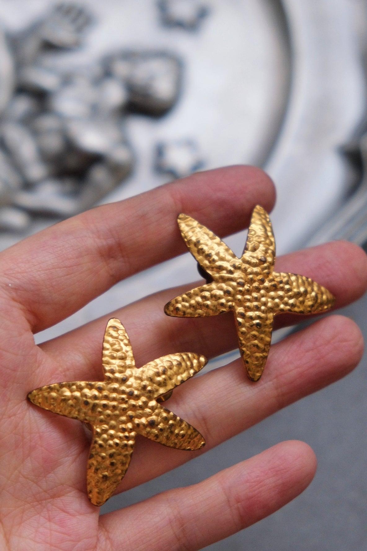 Yves Saint Laurent YSL vintage Starfish Earclips