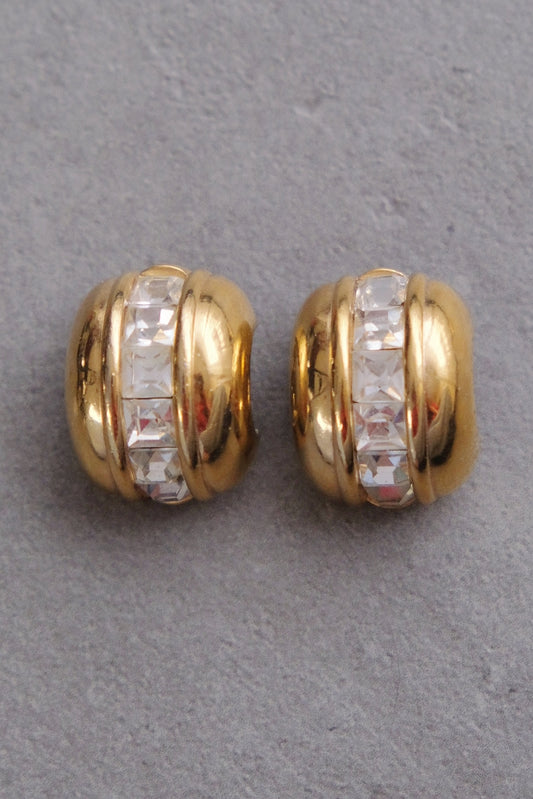 Givenchy Crystal Ear Clips French Vintage Earrings