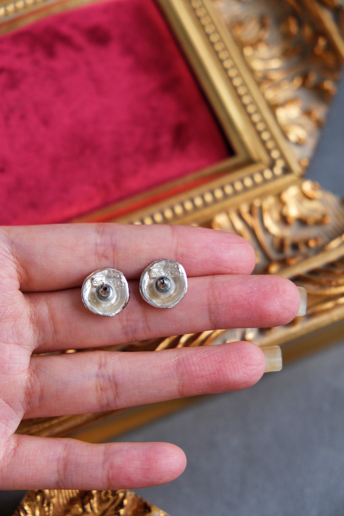 Dolce Vita Vintage Silver Plated Coin Stud Earrings