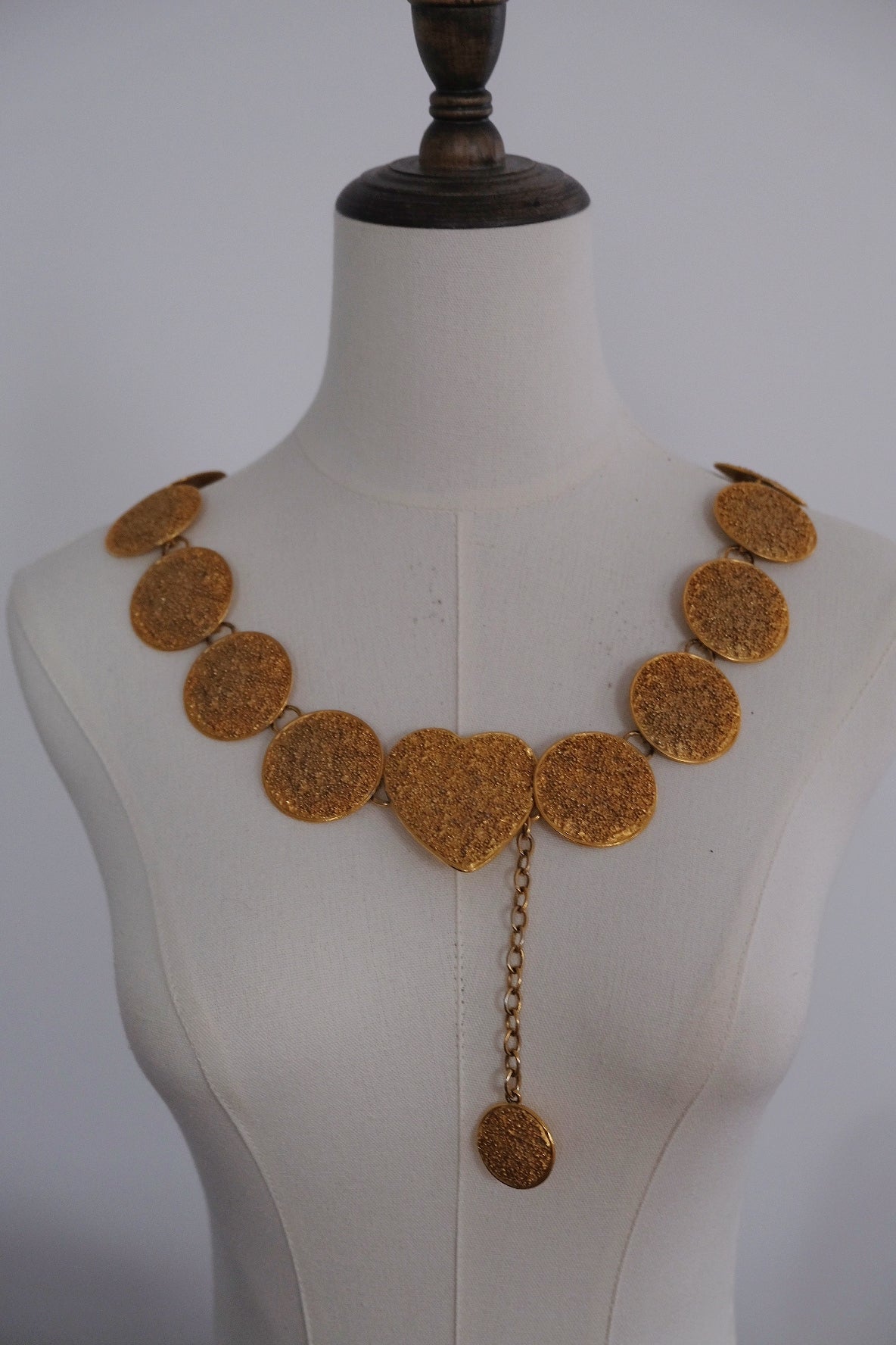 Yves Saint Laurent book piece YSL vintage gold coin chain necklace/belt