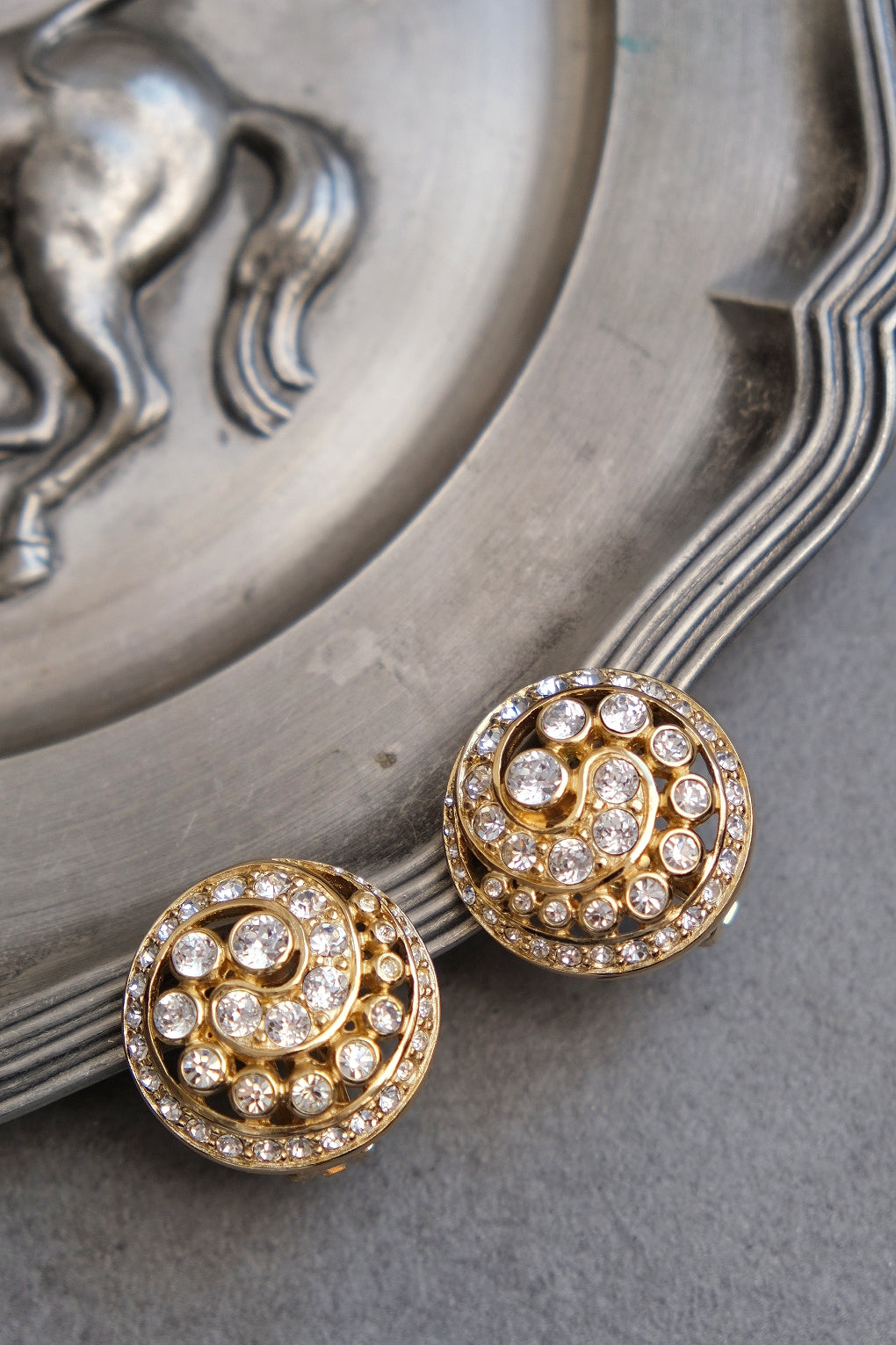 Christian Dior crystal Vintage Ear clips Earrings