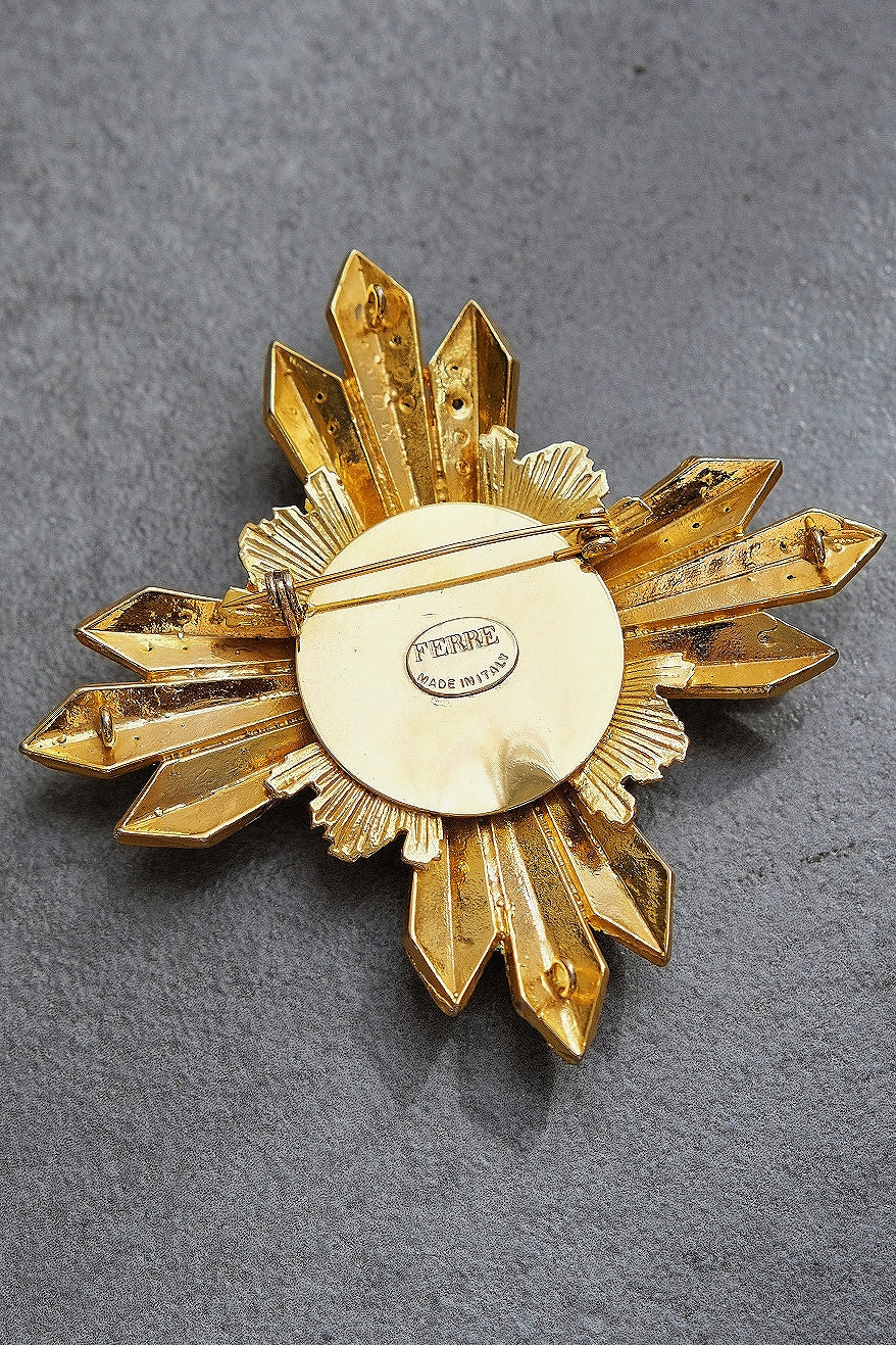 Gianfranco Ferré Maltese Cross Rome Coin Vintage brooch