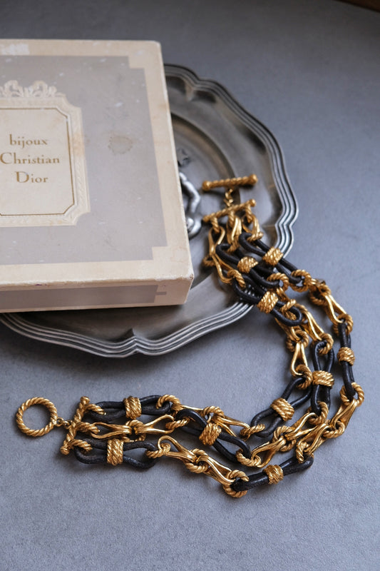 CHRISTIAN DIOR Boutique multi rang chocker necklace vintage chocker