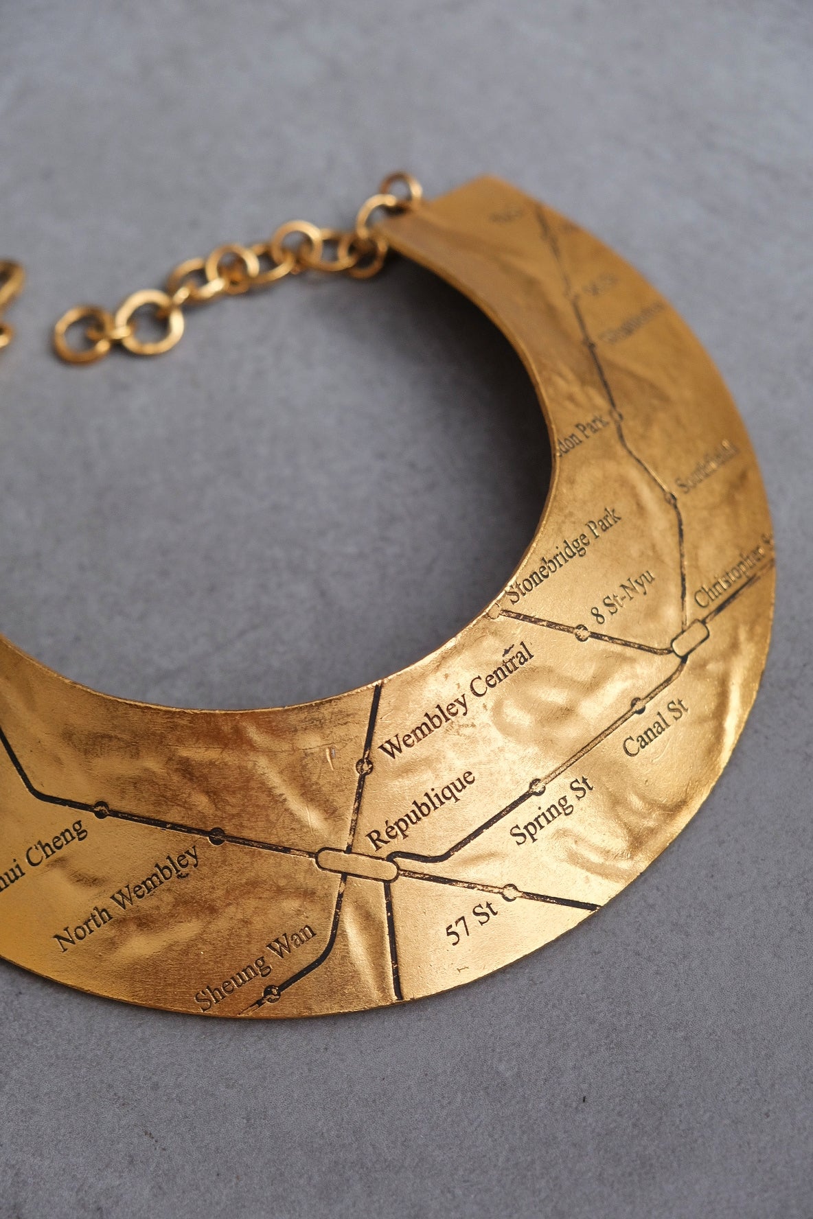 BICHE DE BERE Paris underground map modernish massive chocker/necklaces vintage necklace
