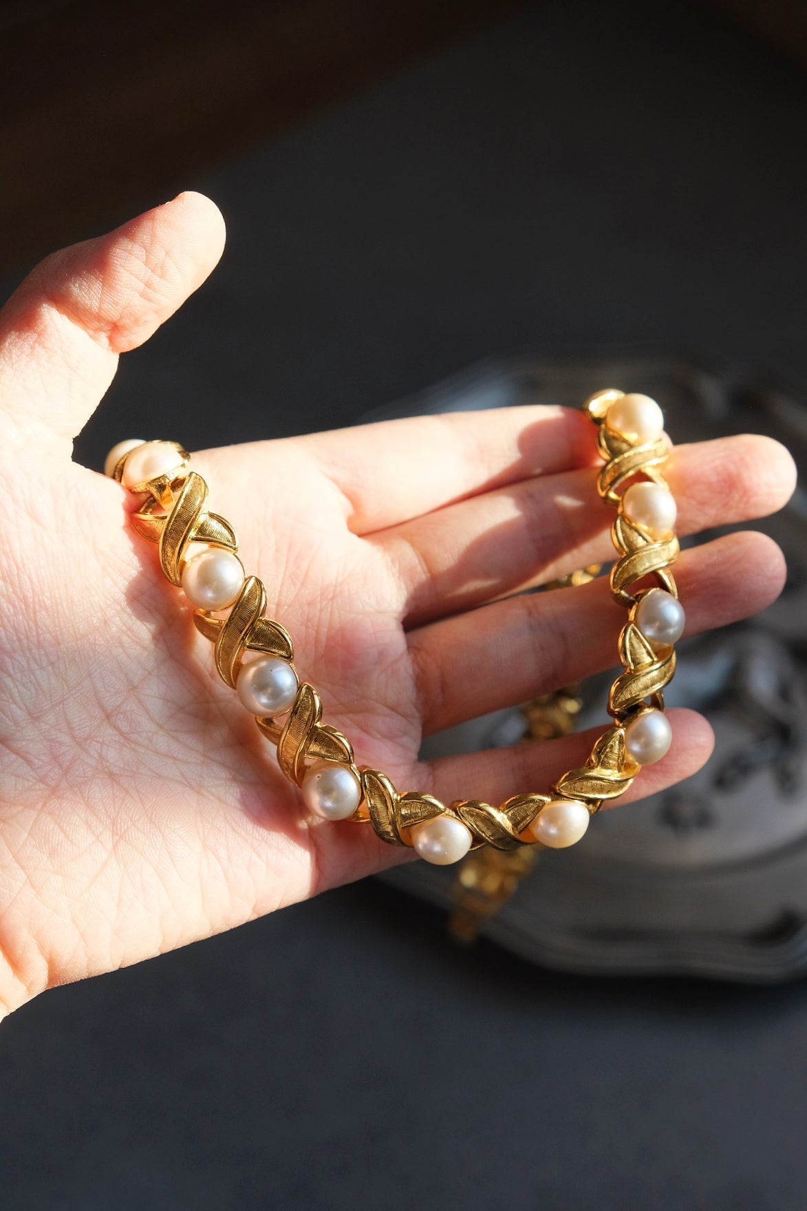 NAPIER Vintage imitation pearl necklace