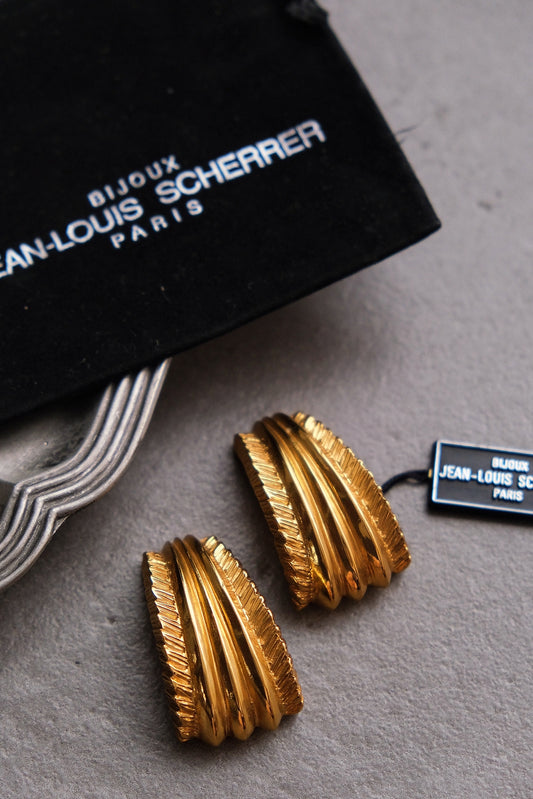 Scherrer Vintage massive size ribbon earclips