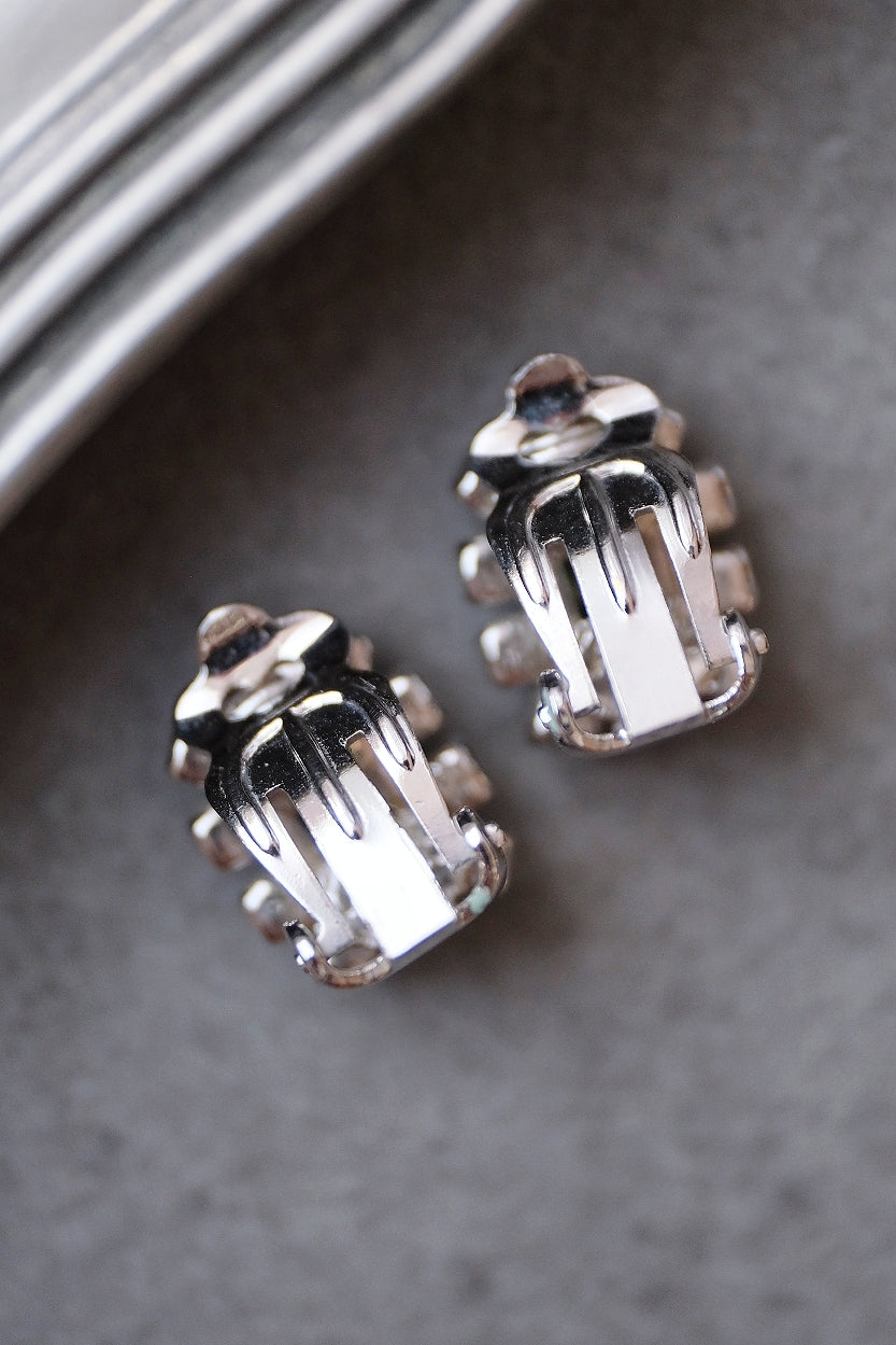 Christian Dior Imitation Emerald crystal Vintage Earclips