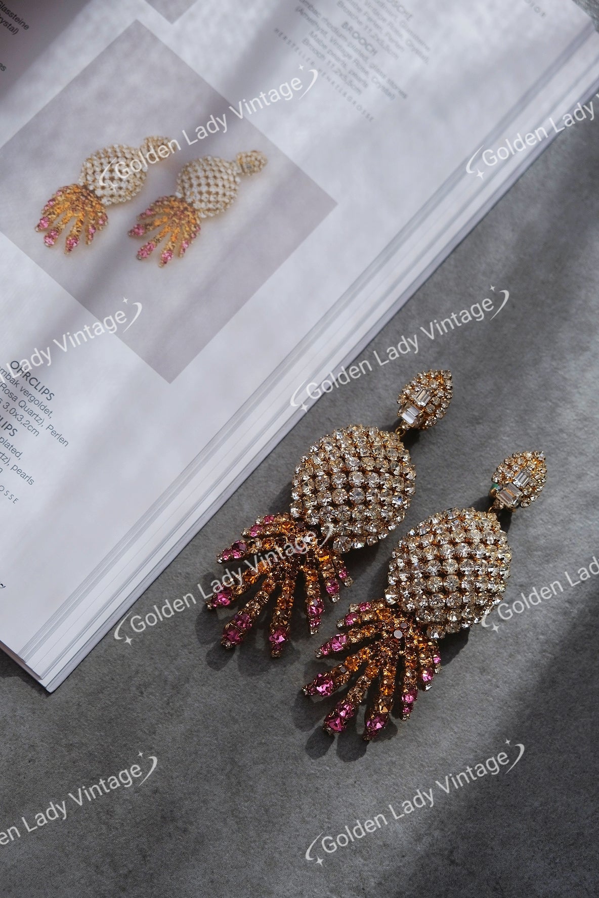 Christian Dior Haute Couture 1992 Pineapple earclips