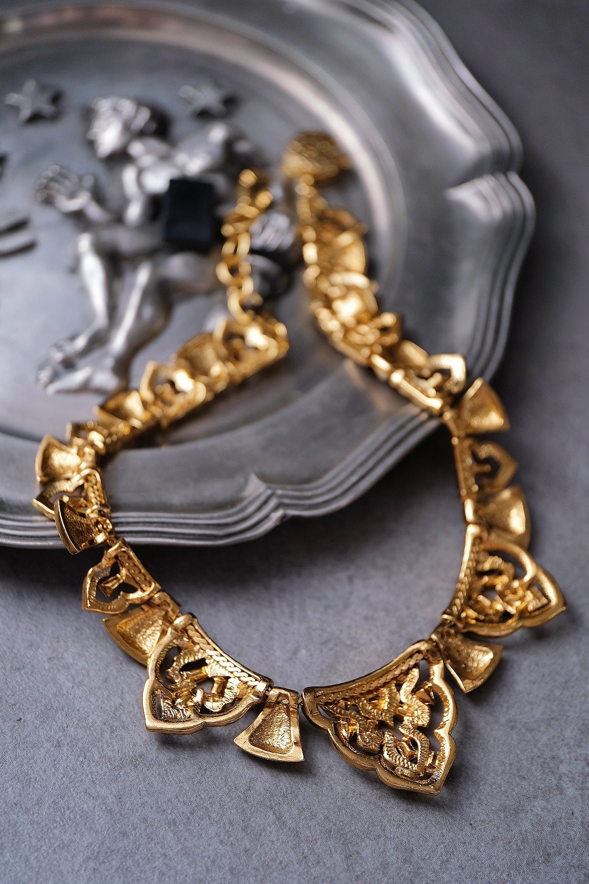 Yves Saint Laurent YSL vintage crystal collier chain necklace