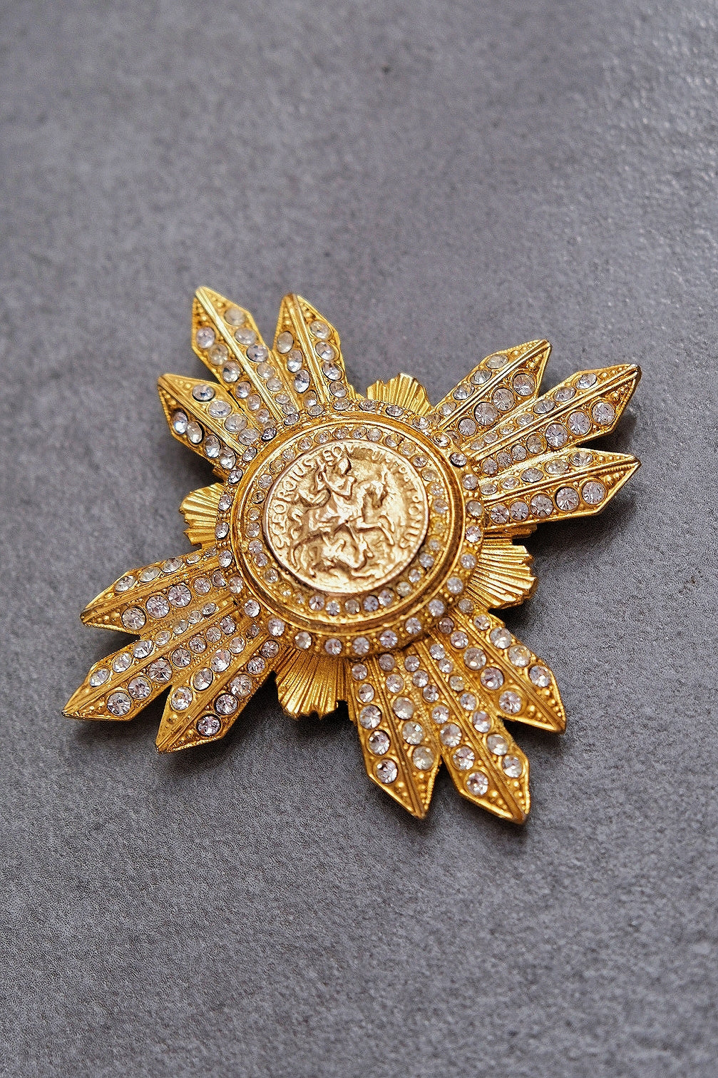 Gianfranco Ferré Maltese Cross Rome Coin Vintage brooch