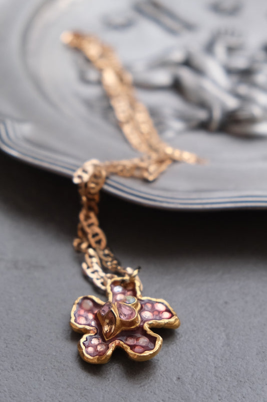 CHRISTIAN LACROIX Vintage Flower Chain Necklace