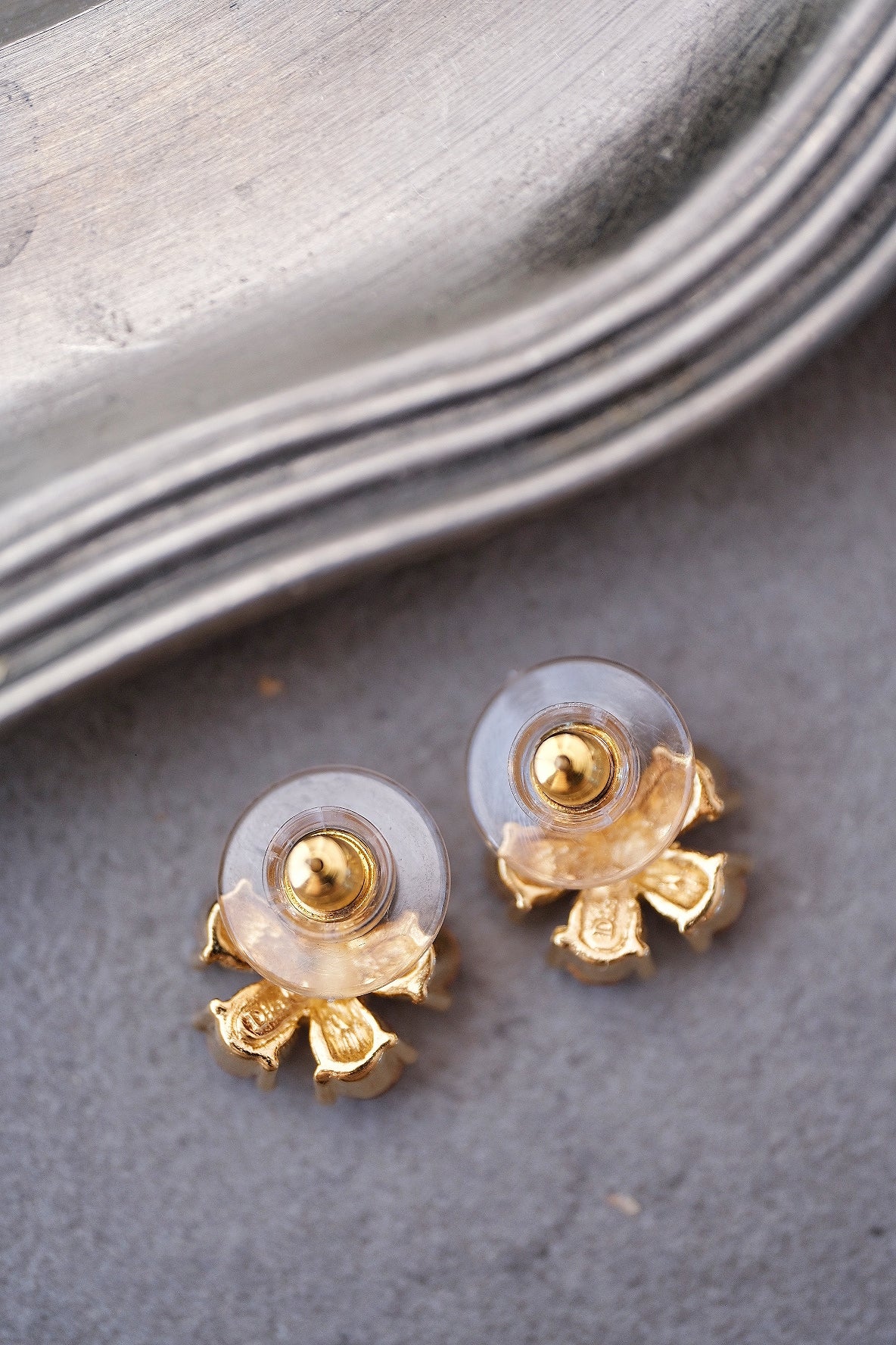 Christian Dior Bookpiece Pink Sakura Crystal Stud Vintage Earrings