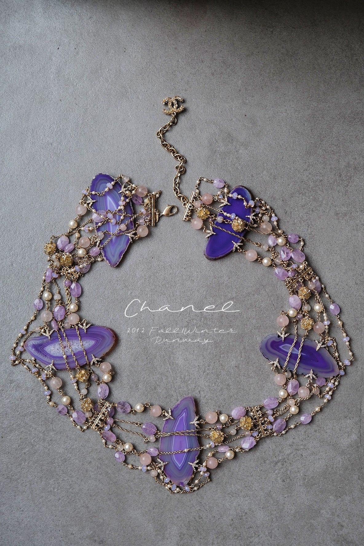 Chanel 2012 Fall/Winter Runway Agate Rock Crystal Necklace/Belt