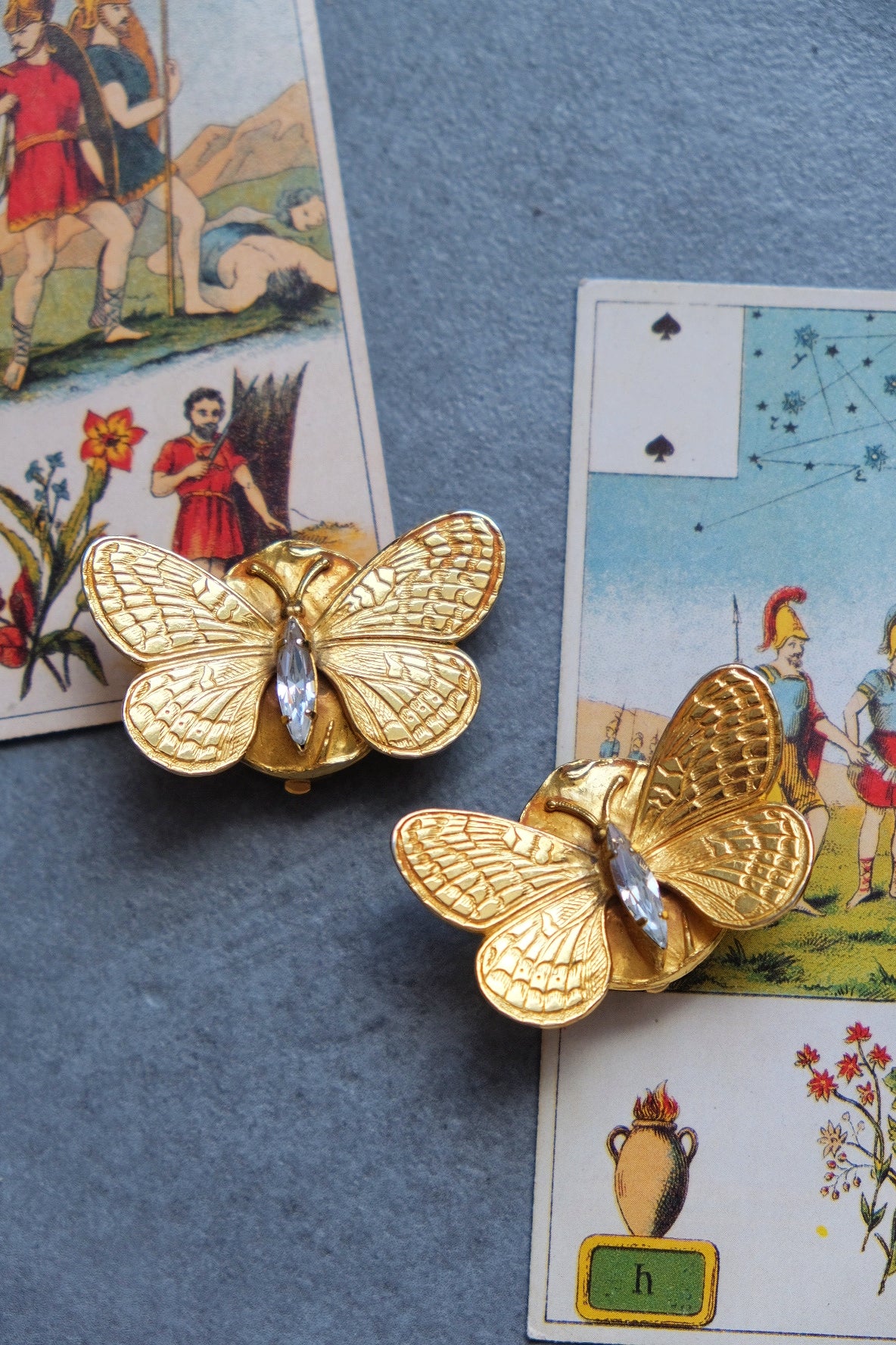 Philippe Ferrandis butterfly earclips Vintage earrings