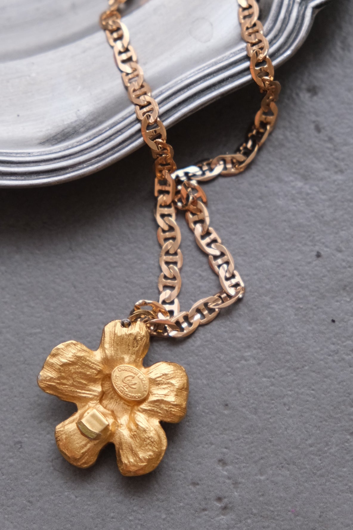 CHRISTIAN LACROIX Vintage Flower Chain Necklace