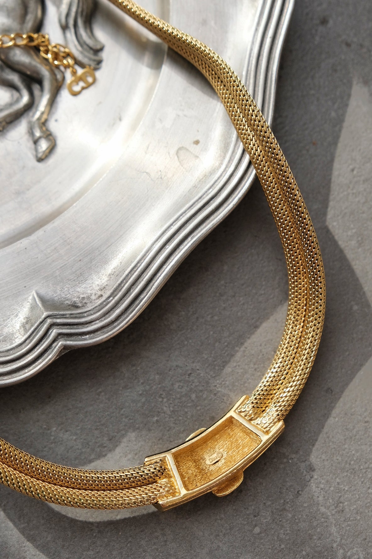CHRISTIAN DIOR belt buckle chocker necklace French Vintage necklace