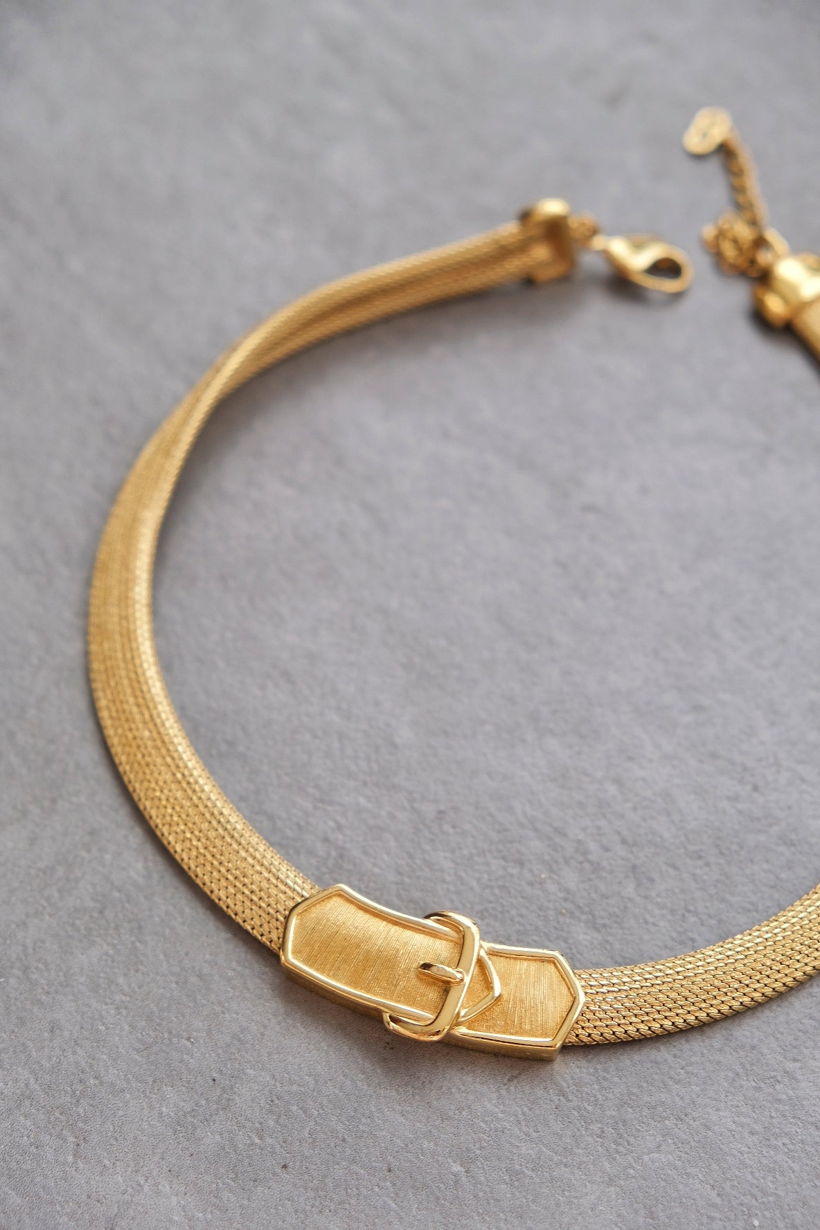 CHRISTIAN DIOR belt buckle chocker necklace French Vintage necklace