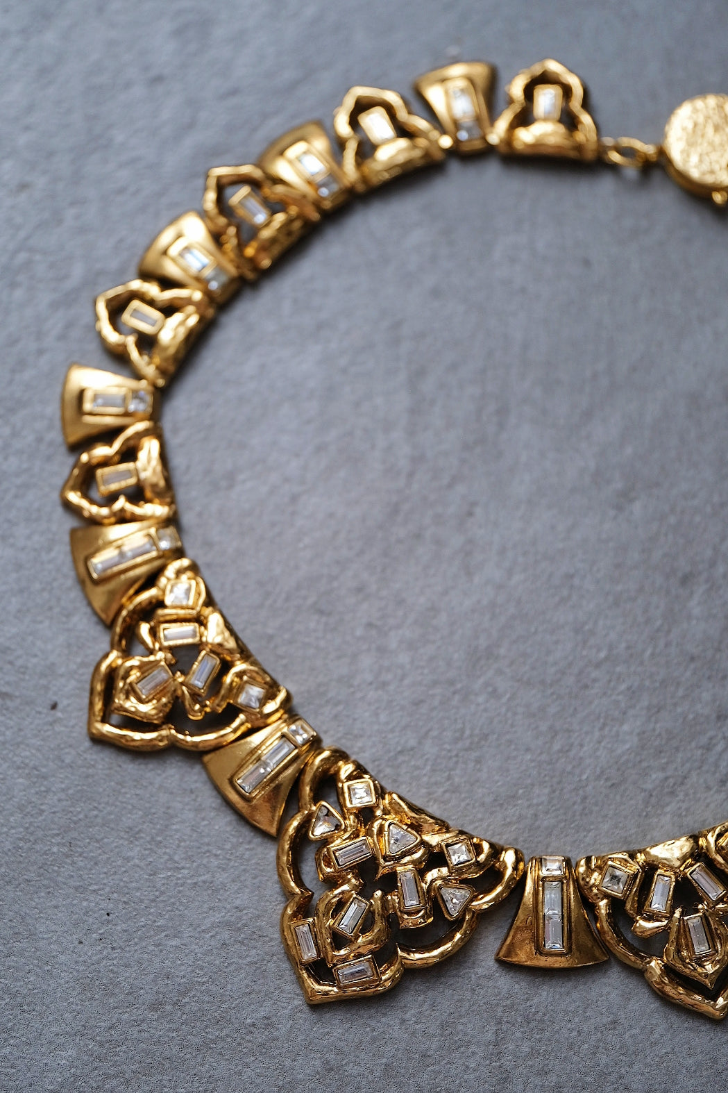 Yves Saint Laurent YSL vintage crystal collier chain necklace