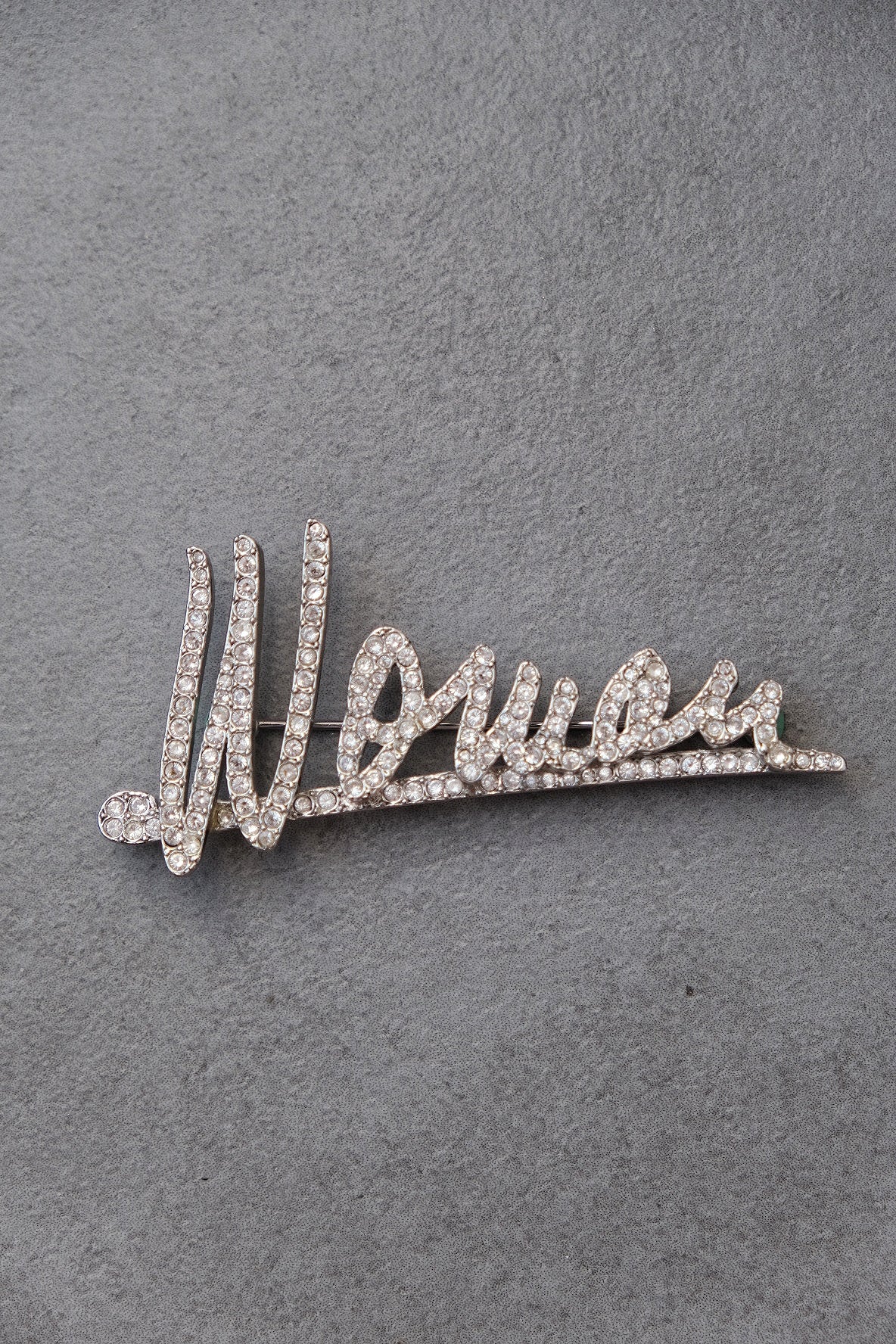 RESERVED SONIA RYKIEL "Woman" cursive font Vinatge Brooch Pin