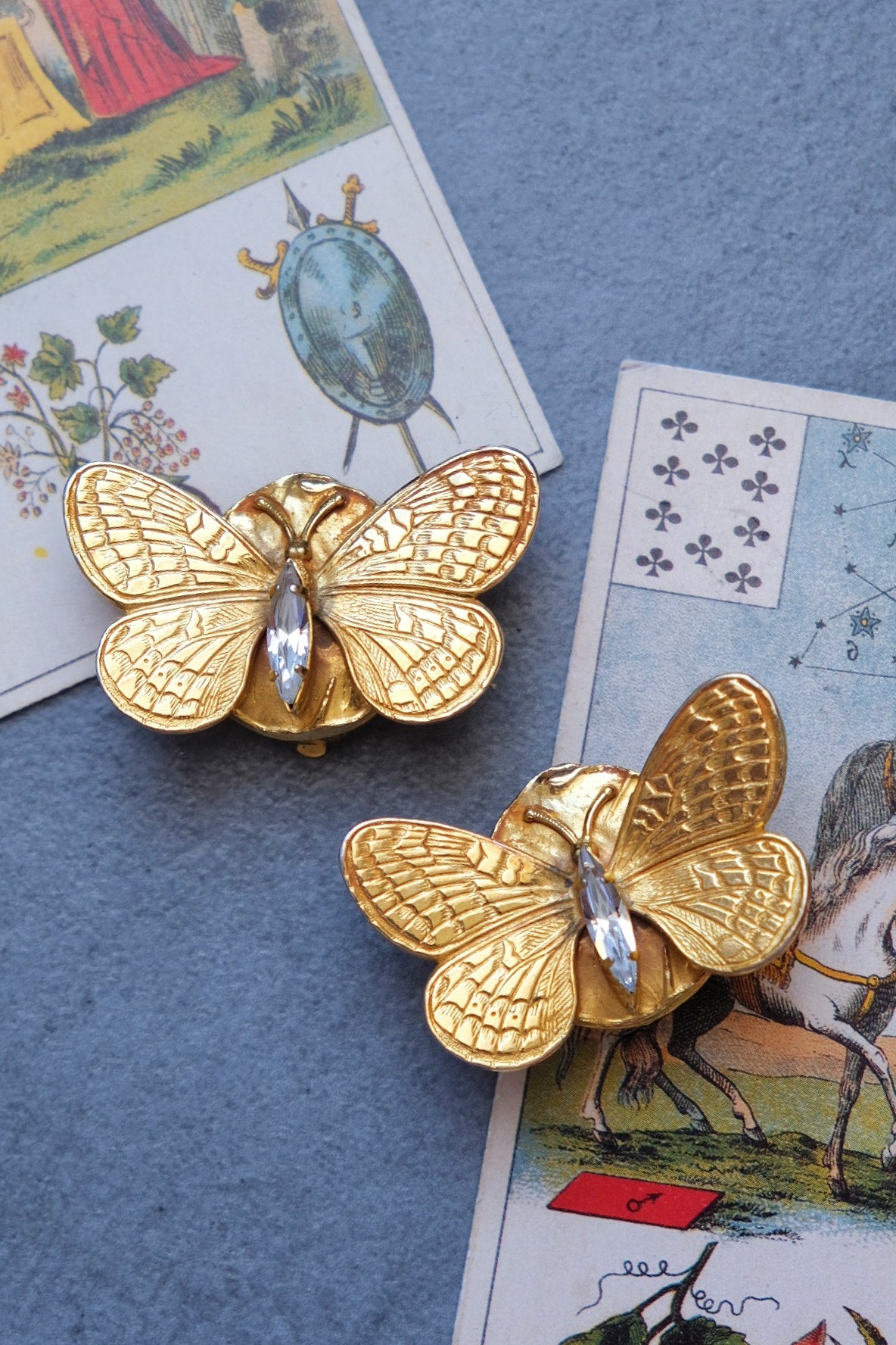 Philippe Ferrandis butterfly earclips Vintage earrings