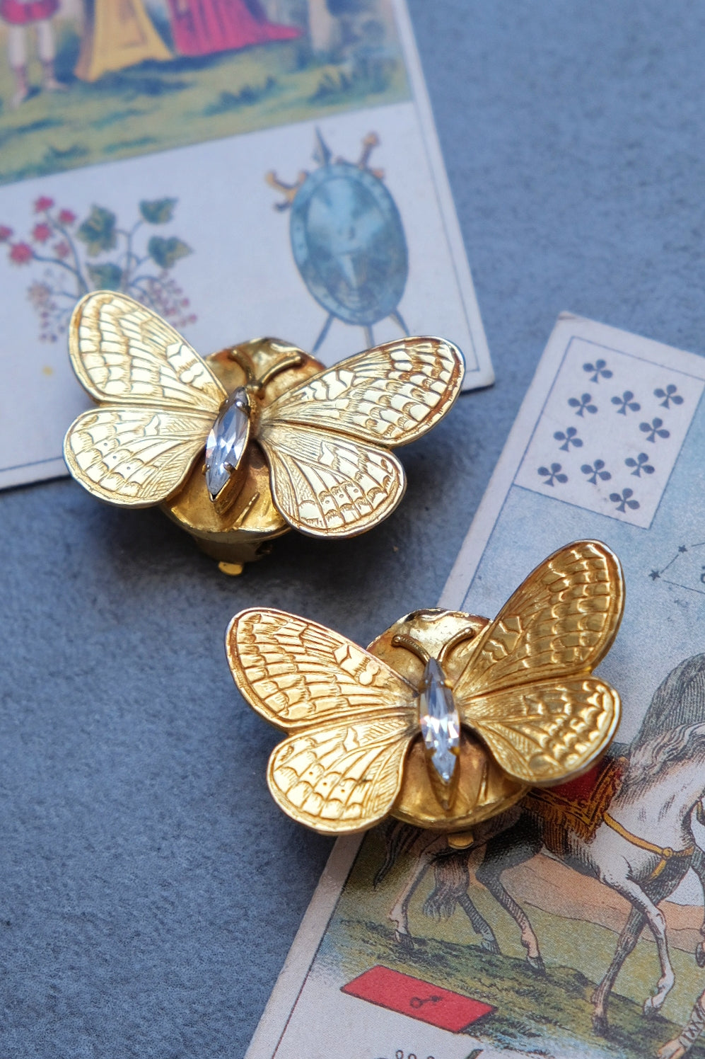 Philippe Ferrandis butterfly earclips Vintage earrings