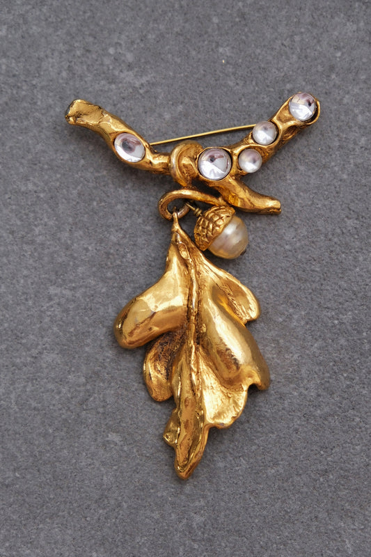 UNGARO Massive Oak Tree Fruit Statement Brooch French Vintage pin Vintage Brooch