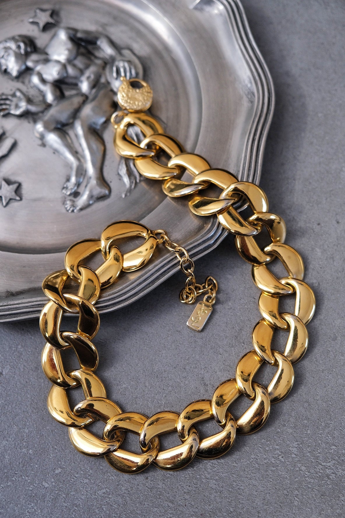 Yves Saint Laurent YSL massive vintage chain necklace