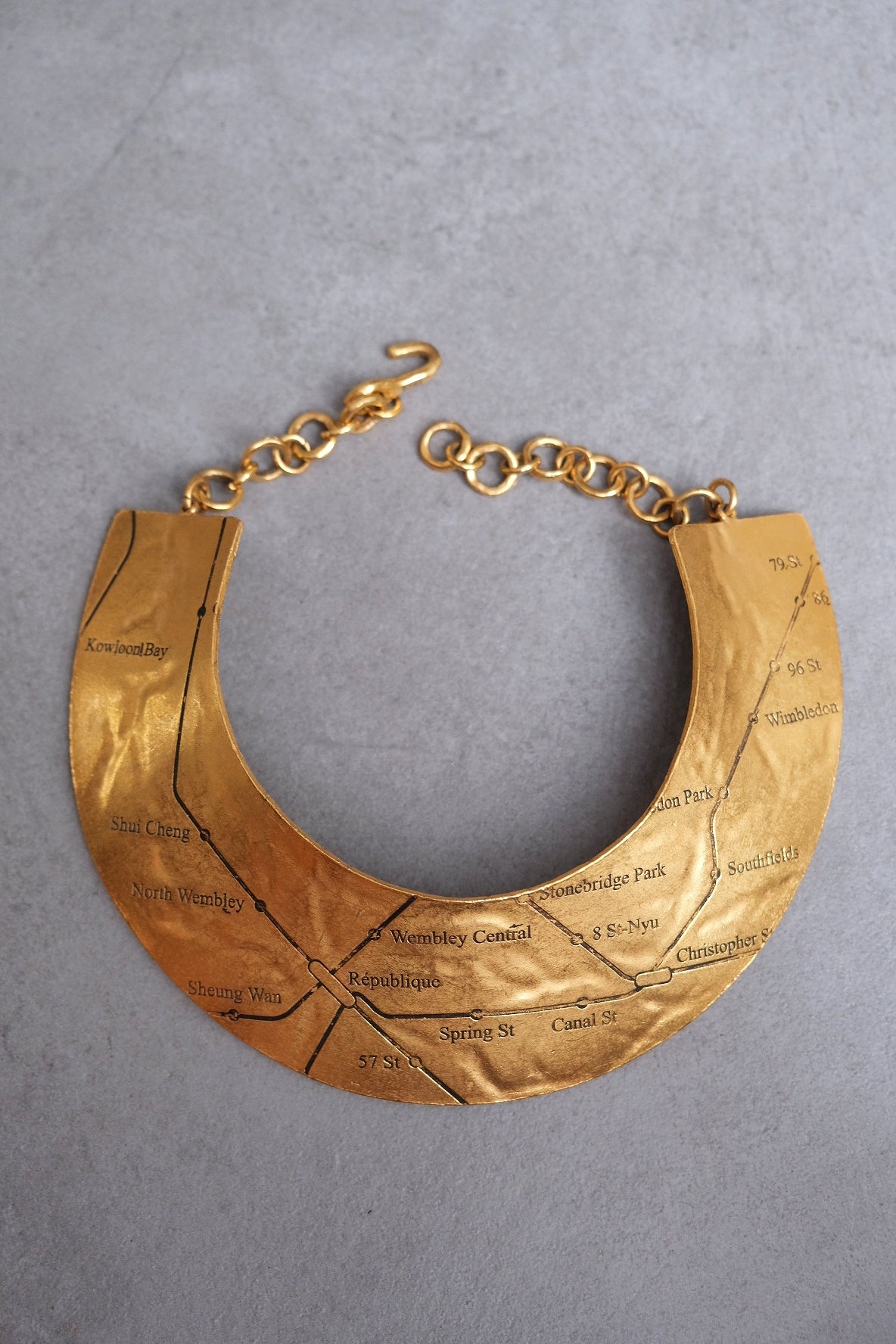 BICHE DE BERE Paris underground map modernish massive chocker/necklaces vintage necklace