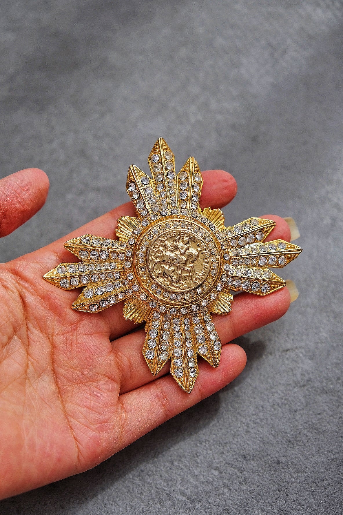 Gianfranco Ferré Maltese Cross Rome Coin Vintage brooch